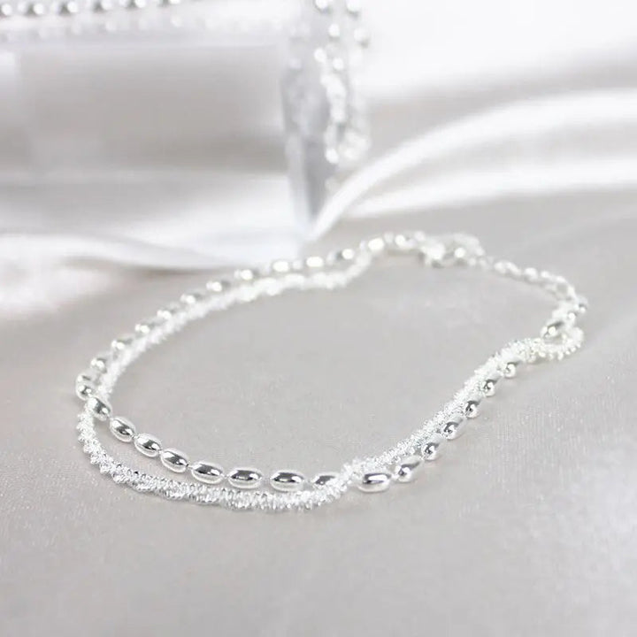 Elegant Silver Bracelet with Zirconia Stones