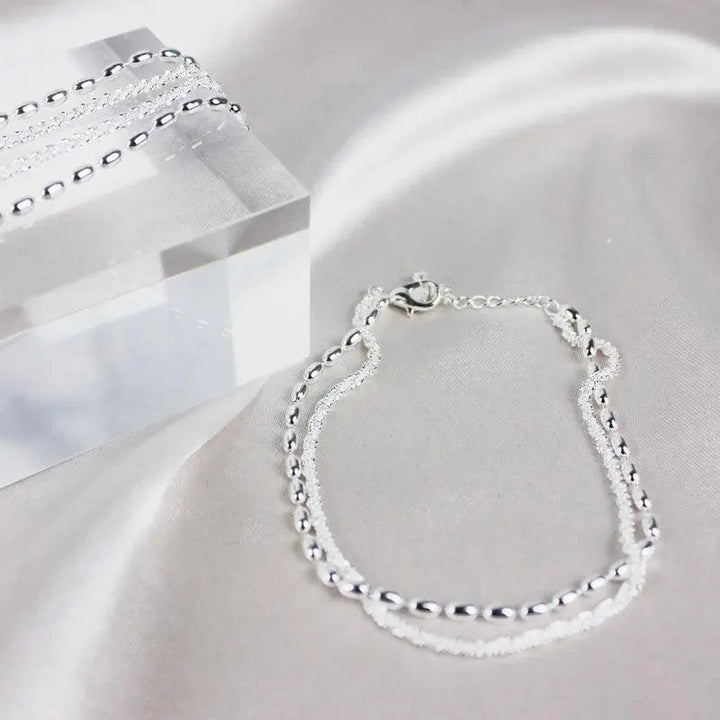 Elegant Silver Bracelet with Zirconia Stones